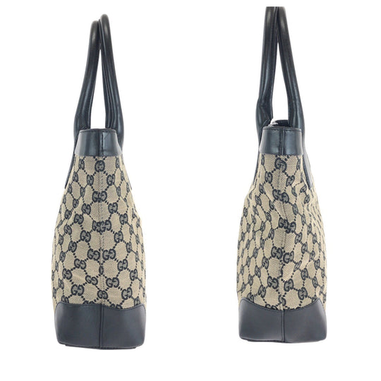 GUCCI Tote Bag 002 1119 GG canvas, leather Black GoldMetal Tote Bag handbag Women Used Authentic