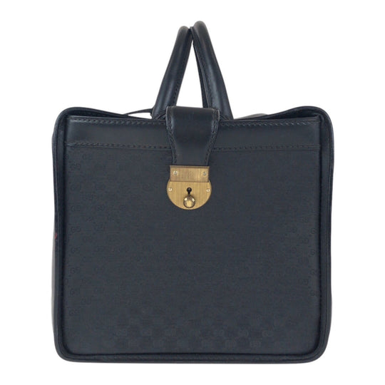 GUCCI Handbag 013 087 1754 GG canvas, leather Black GoldMetal handbag doctor's bag Old Gucci Women Used Authentic