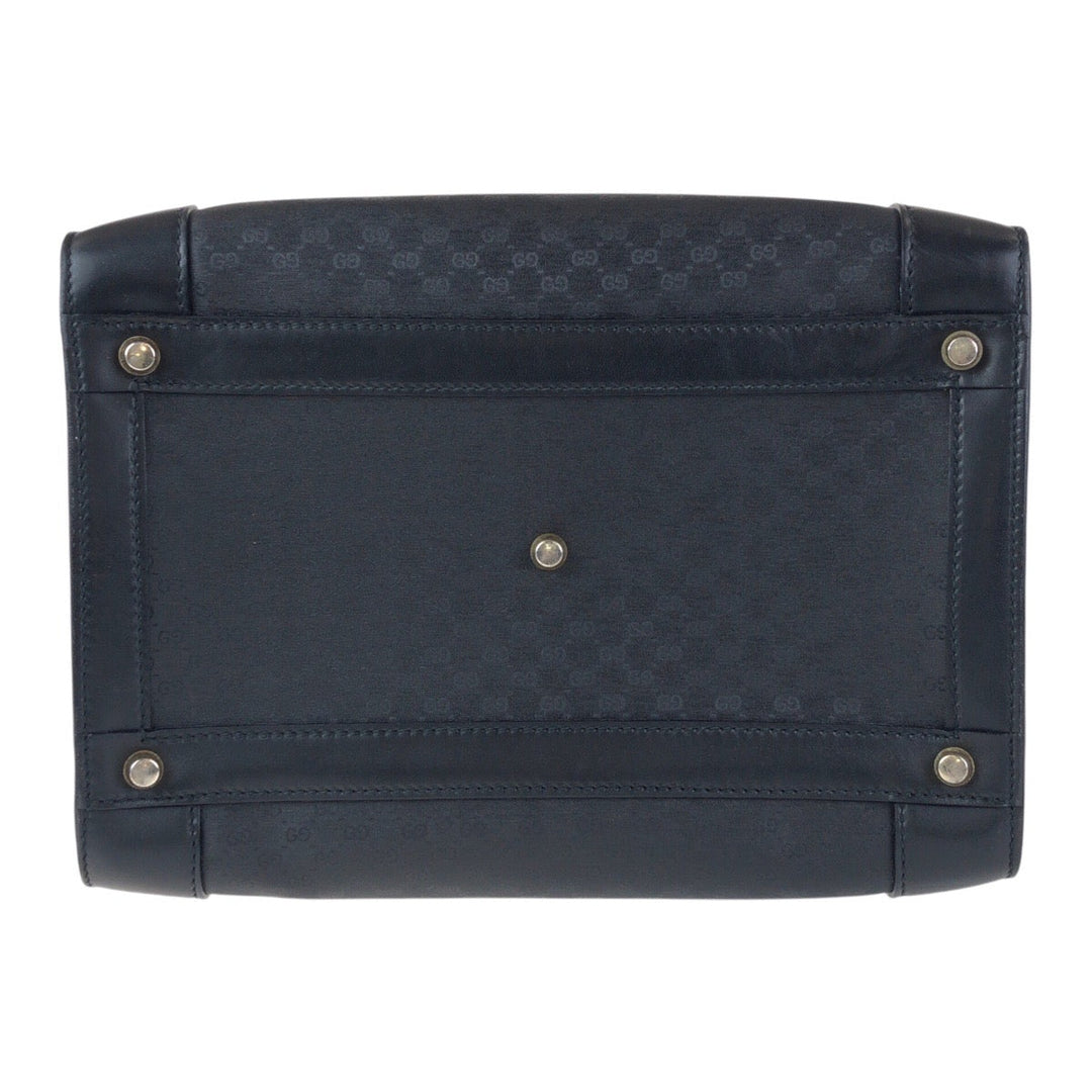GUCCI Handbag 013 087 1754 GG canvas, leather Black GoldMetal handbag doctor's bag Old Gucci Women Used Authentic