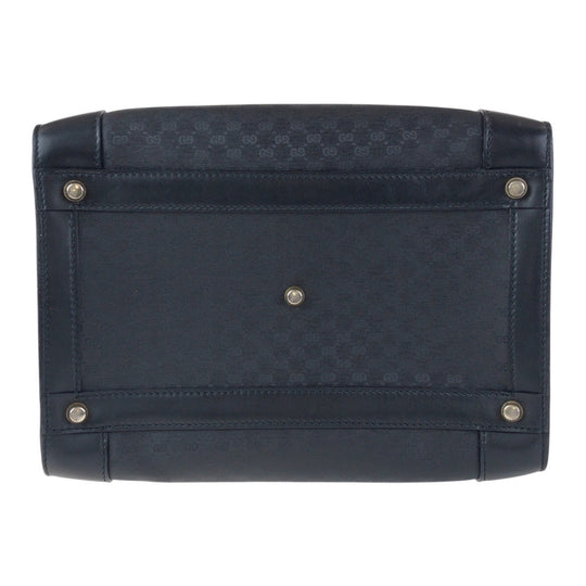 GUCCI Handbag 013 087 1754 GG canvas, leather Black GoldMetal handbag doctor's bag Old Gucci Women Used Authentic