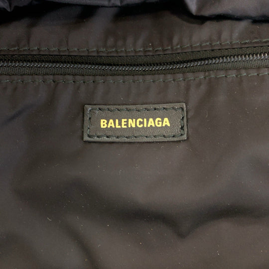 BALENCIAGA Backpack 565798 Nylon Black White SilverMetal Backpack Backpack Wheel mens Used Authentic