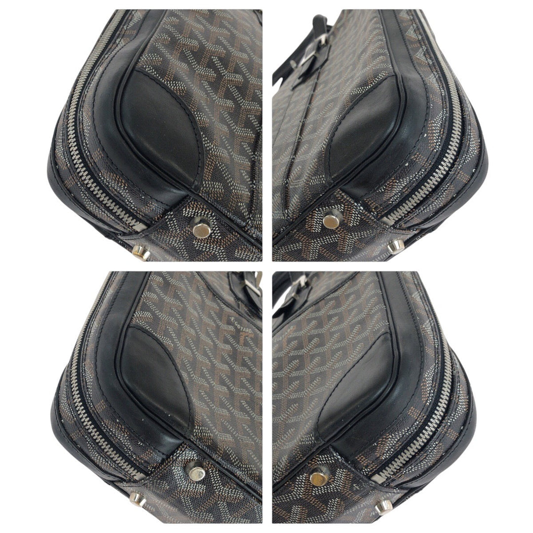 GOYARD Business bag PVC, Leather Black Yellow SilverMetal Business bag briefcase Ambasard PM mens Used Authentic