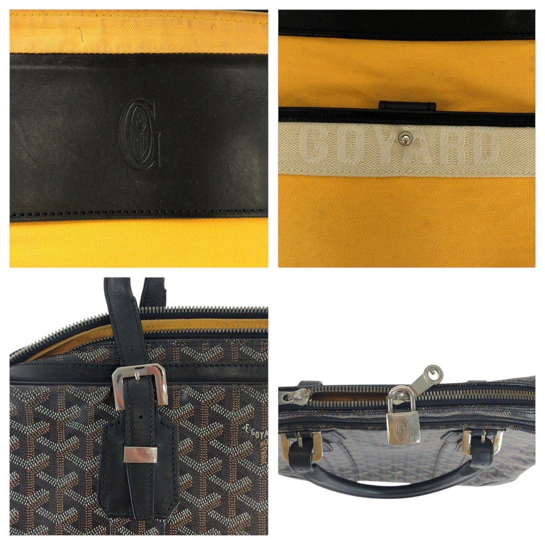 GOYARD Business bag PVC, Leather Black Yellow SilverMetal Business bag briefcase Ambasard PM mens Used Authentic