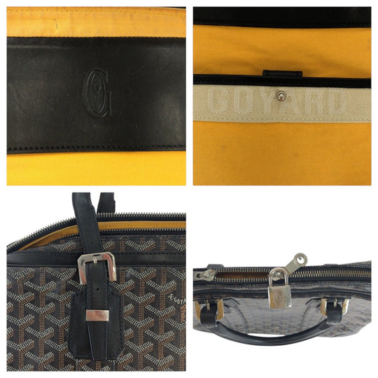 GOYARD Business bag PVC, Leather Black Yellow SilverMetal Business bag briefcase Ambasard PM mens Used Authentic