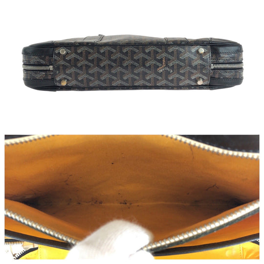 GOYARD Business bag PVC, Leather Black Yellow SilverMetal Business bag briefcase Ambasard PM mens Used Authentic