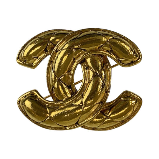CHANEL Brooch plating gold Brooch COCO Mark Women Used Authentic