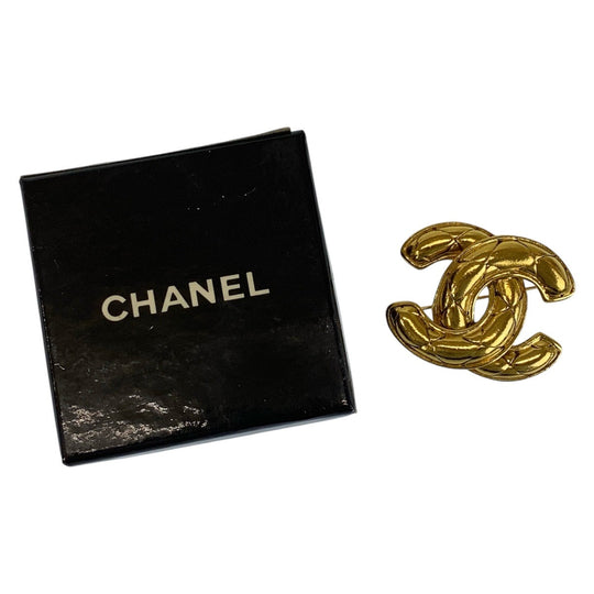 CHANEL Brooch plating gold Brooch COCO Mark Women Used Authentic