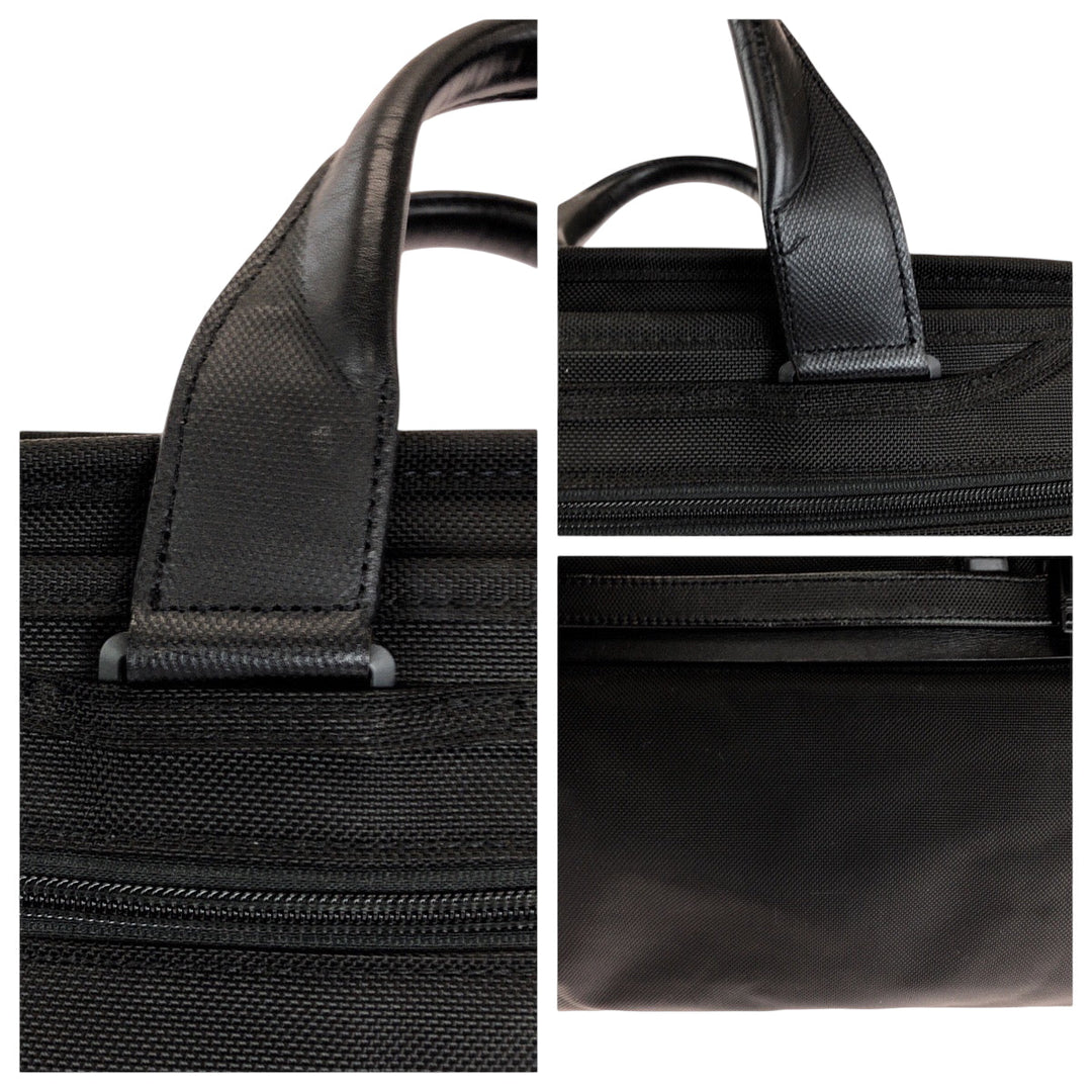 TUMI Business bag Nylon, Leather Black Black Metal Business bag handbag International Organizer mens Used Authentic