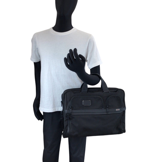 TUMI Business bag Nylon, Leather Black Black Metal Business bag handbag International Organizer mens Used Authentic