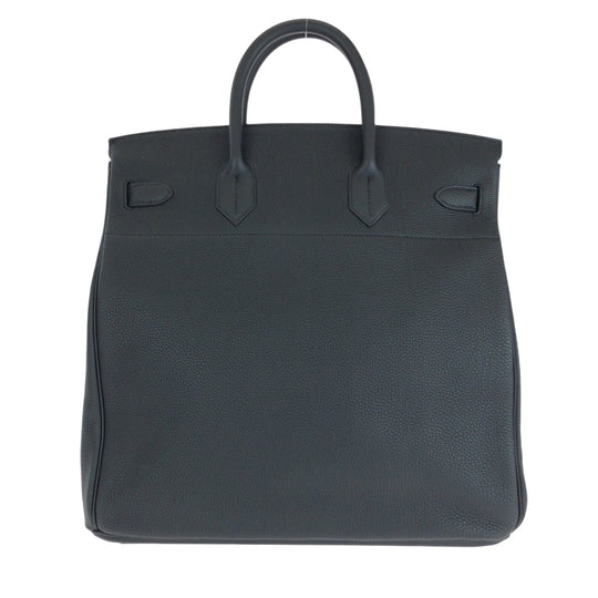 HERMES Handbag Togo black HAUT A COURROIES40