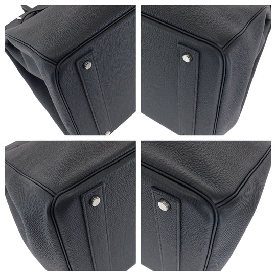 HERMES Handbag Togo black HAUT A COURROIES40