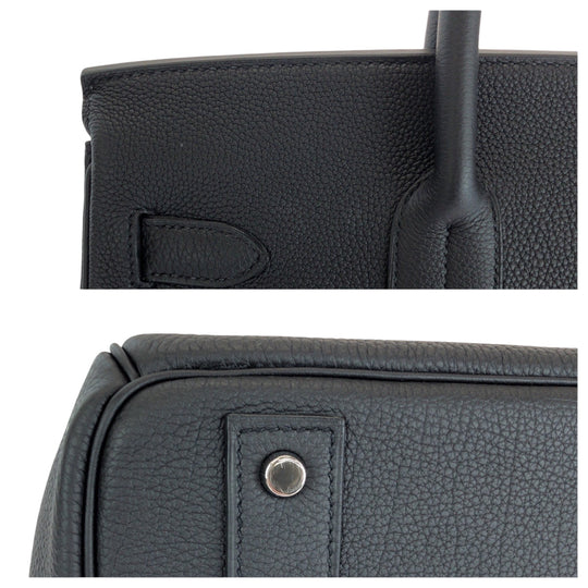 HERMES Handbag Togo black HAUT A COURROIES40