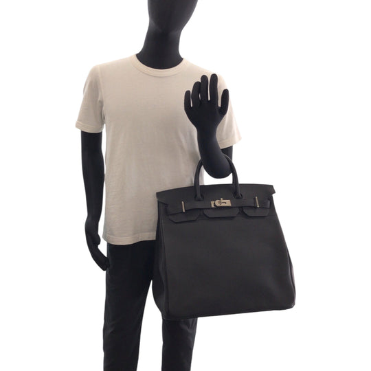 HERMES Handbag Togo black HAUT A COURROIES40