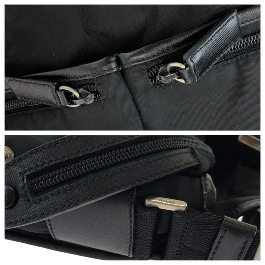 PRADA Shoulder Bag V165 Nylon black Shoulder Bag Messenger bag Test Triangle With logo Women Used Authentic