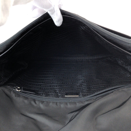 PRADA Shoulder Bag V165 Nylon black Shoulder Bag Messenger bag Test Triangle With logo Women Used Authentic