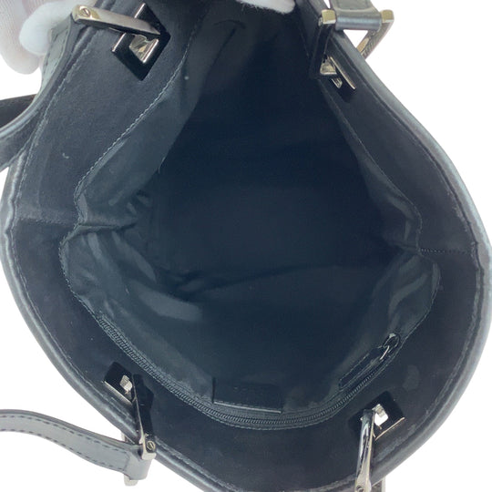 GUCCI Tote Bag 31244 GG canvas Black SilverMetal Tote Bag Shoulder Bag Women Used Authentic