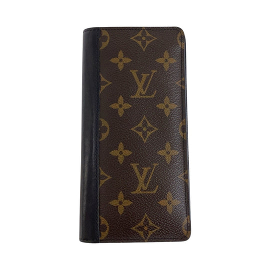 LOUIS VUITTON Long Wallet Purse M69410 PVC Brown black Long Wallet Purse Monogram Macasa Portefeuille Braza mens Used Authentic