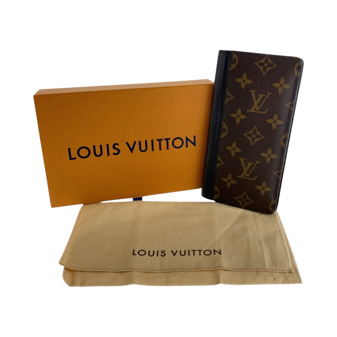 LOUIS VUITTON Long Wallet Purse M69410 PVC Brown black Long Wallet Purse Monogram Macasa Portefeuille Braza mens Used Authentic