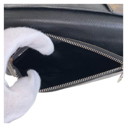 LOUIS VUITTON Long Wallet Purse M69410 PVC Brown black Long Wallet Purse Monogram Macasa Portefeuille Braza mens Used Authentic