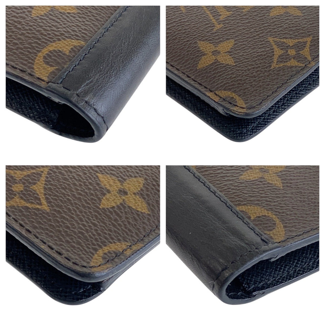 LOUIS VUITTON Long Wallet Purse M69410 PVC Brown black Long Wallet Purse Monogram Macasa Portefeuille Braza mens Used Authentic