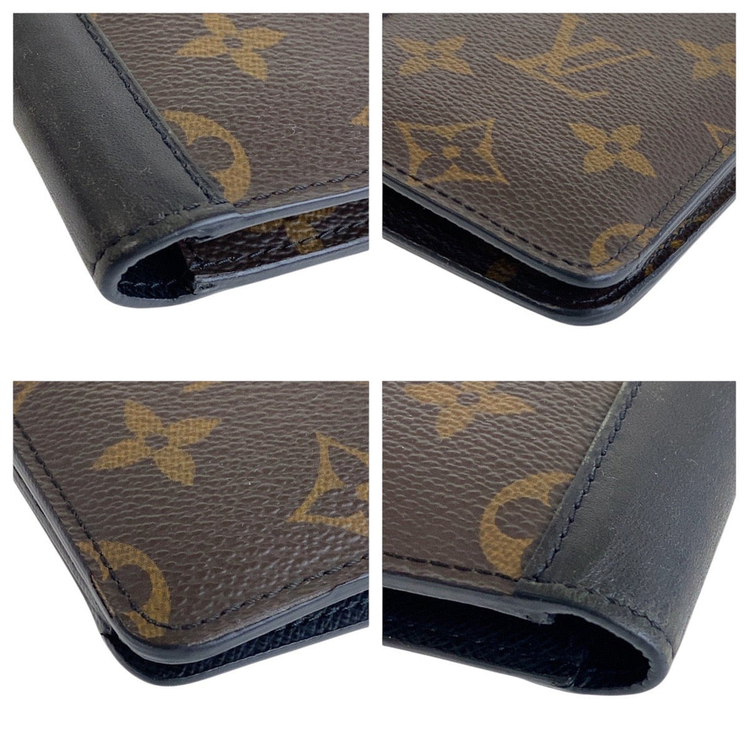 LOUIS VUITTON Long Wallet Purse M69410 PVC Brown black Long Wallet Purse Monogram Macasa Portefeuille Braza mens Used Authentic