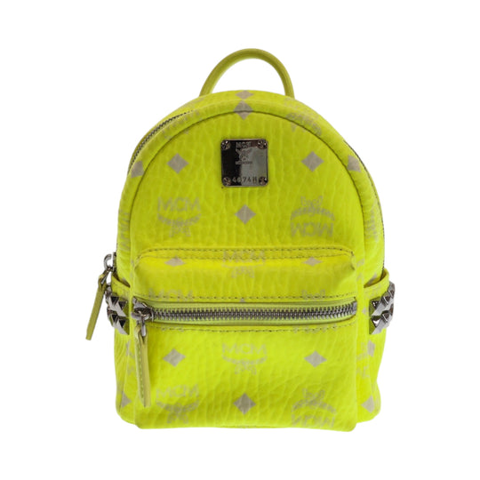 MCM Backpack leather Yellow Neon Color Backpack Backpack Visest Women Used Authentic