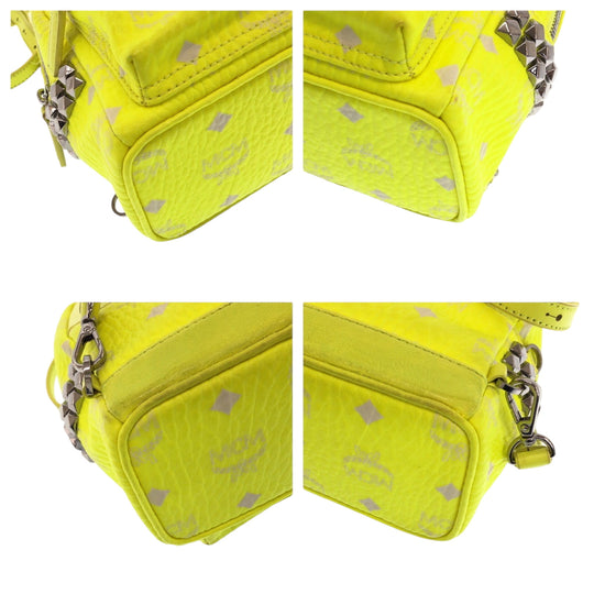 MCM Backpack leather Yellow Neon Color Backpack Backpack Visest Women Used Authentic
