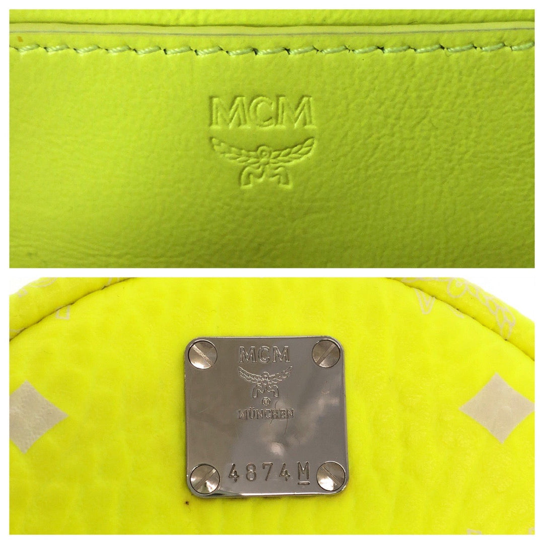 MCM Backpack leather Yellow Neon Color Backpack Backpack Visest Women Used Authentic