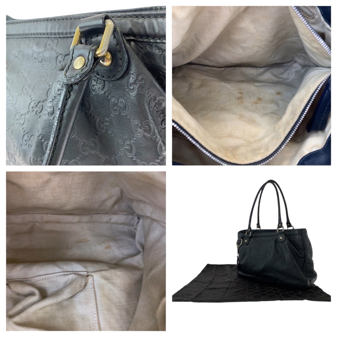GUCCI Tote Bag 296853 leather Black GoldMetal Tote Bag Shoulder Bag Sukey Women Used Authentic