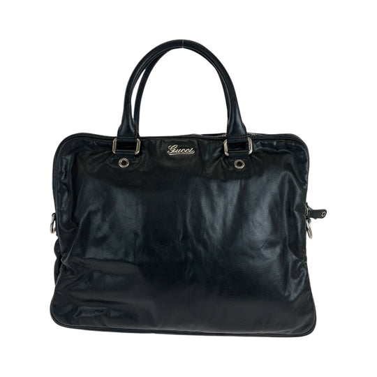 GUCCI Business bag 211113 leather Black SilverMetal Business bag handbag mens Used Authentic