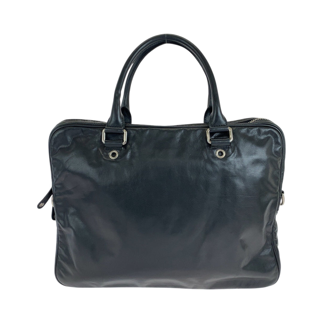 GUCCI Business bag 211113 leather Black SilverMetal Business bag handbag mens Used Authentic