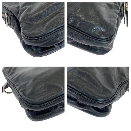 GUCCI Business bag 211113 leather Black SilverMetal Business bag handbag mens Used Authentic