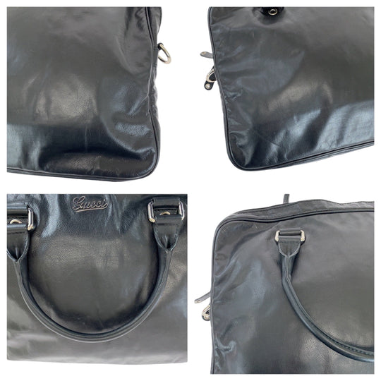 GUCCI Business bag 211113 leather Black SilverMetal Business bag handbag mens Used Authentic