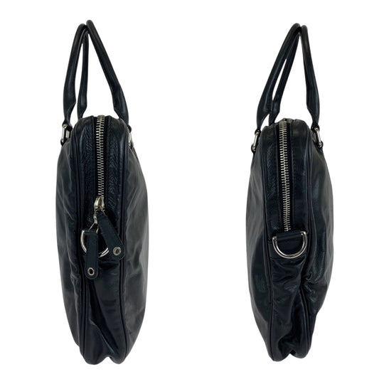 GUCCI Business bag 211113 leather Black SilverMetal Business bag handbag mens Used Authentic