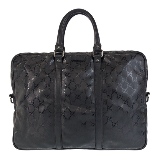 GUCCI Business bag 201480 PVC, Leather Black black Business bag briefcase GG implementation mens Used Authentic