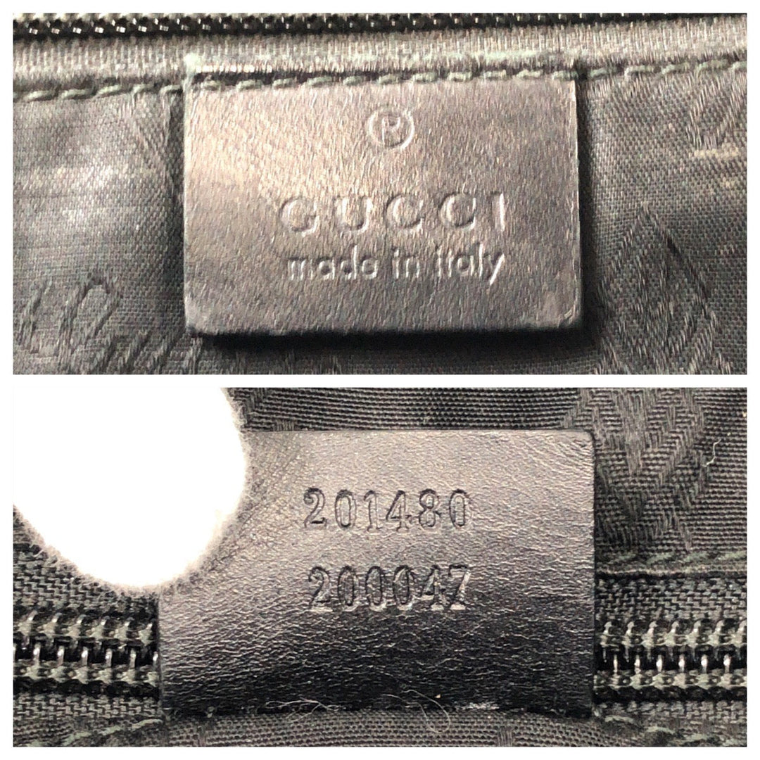 GUCCI Business bag 201480 PVC, Leather Black black Business bag briefcase GG implementation mens Used Authentic