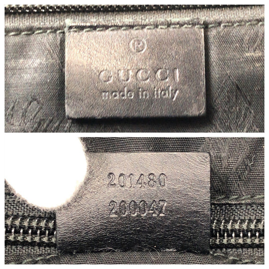 GUCCI Business bag 201480 PVC, Leather Black black Business bag briefcase GG implementation mens Used Authentic