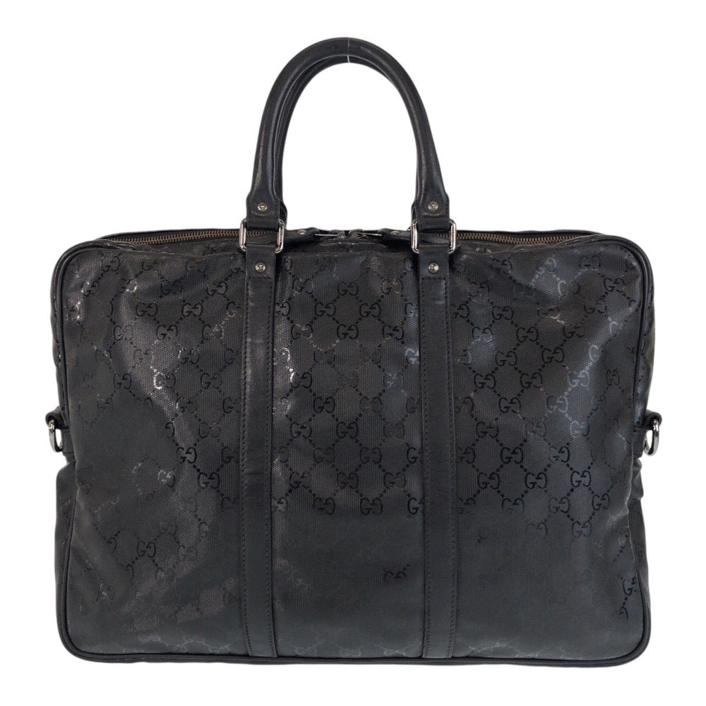 GUCCI Business bag 201480 PVC, Leather Black black Business bag briefcase GG implementation mens Used Authentic