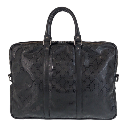 GUCCI Business bag 201480 PVC, Leather Black black Business bag briefcase GG implementation mens Used Authentic