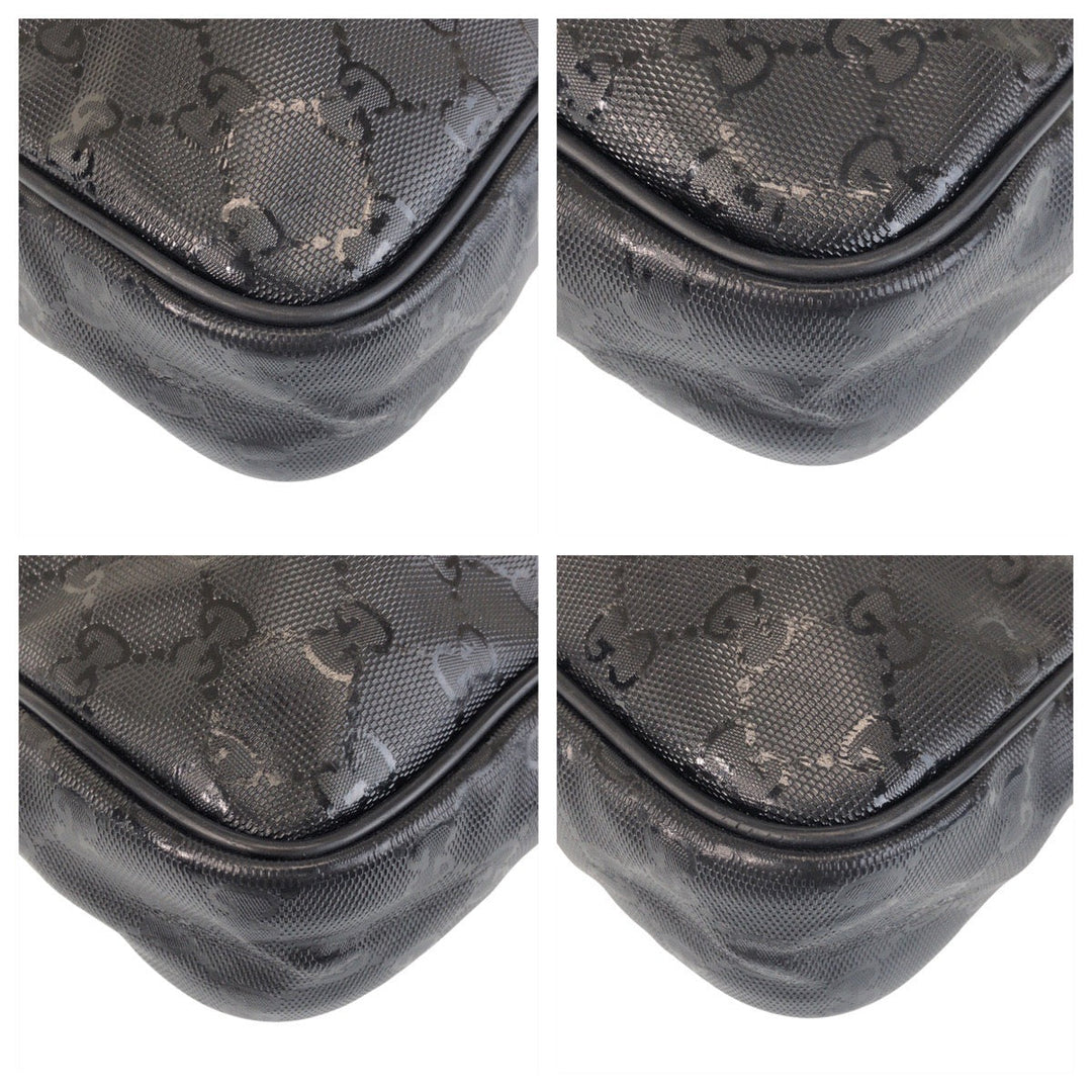 GUCCI Business bag 201480 PVC, Leather Black black Business bag briefcase GG implementation mens Used Authentic