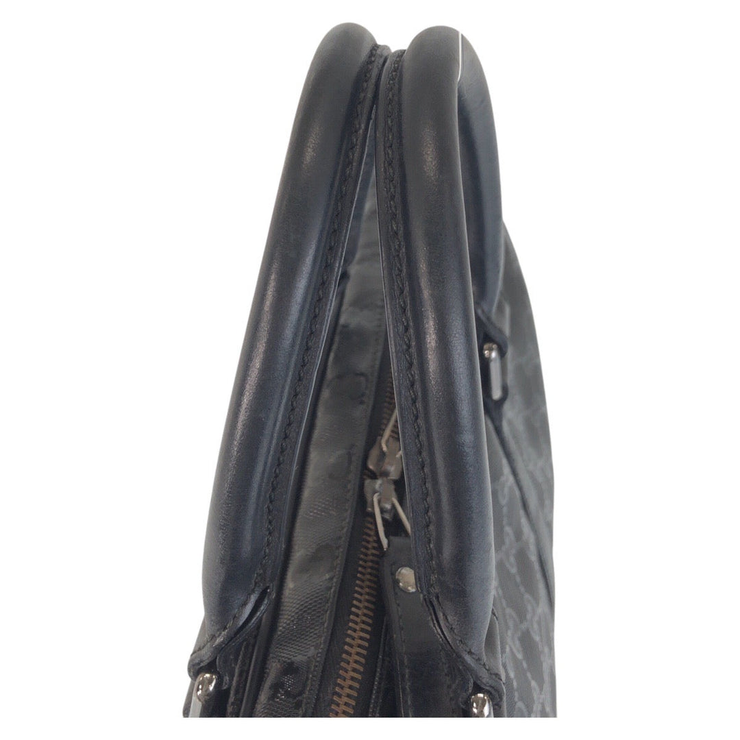 GUCCI Business bag 201480 PVC, Leather Black black Business bag briefcase GG implementation mens Used Authentic