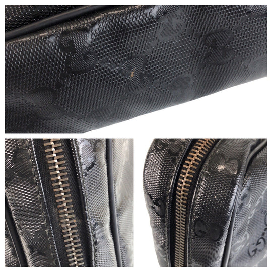GUCCI Business bag 201480 PVC, Leather Black black Business bag briefcase GG implementation mens Used Authentic