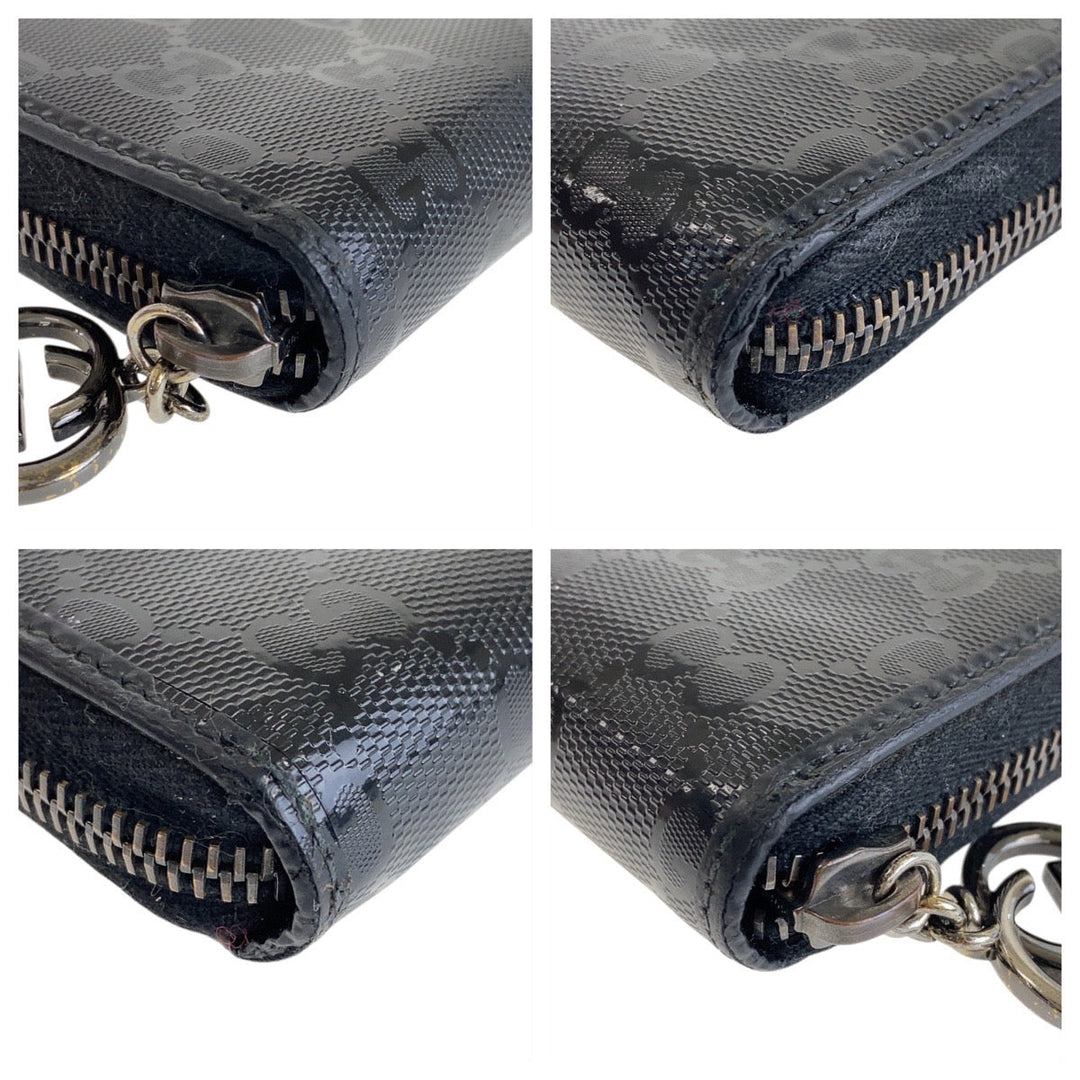 LOUIS VUITTON Long Wallet Purse 212110 PVC black Long Wallet Purse GG imprime interlocking Women Used Authentic