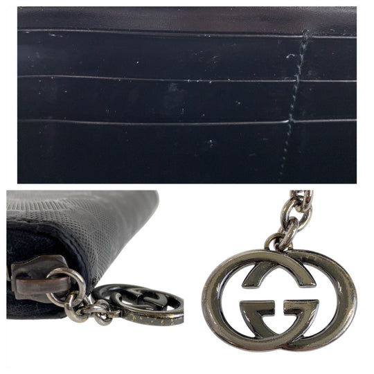 LOUIS VUITTON Long Wallet Purse 212110 PVC black Long Wallet Purse GG imprime interlocking Women Used Authentic