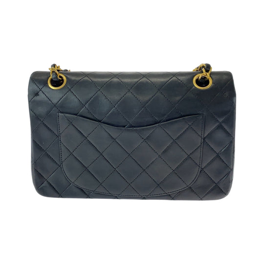 CHANEL Shoulder Bag lambskin Black GoldMetal ChainShoulder Bag Mattasse double flap COCO Mark Turnlock Women Used Authentic