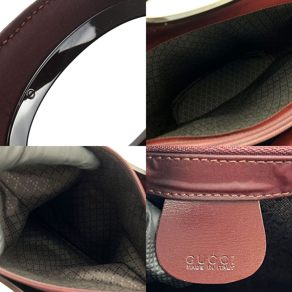 GUCCI Handbag 000.1013.0556 Satin Bordeaux Women Used Authentic