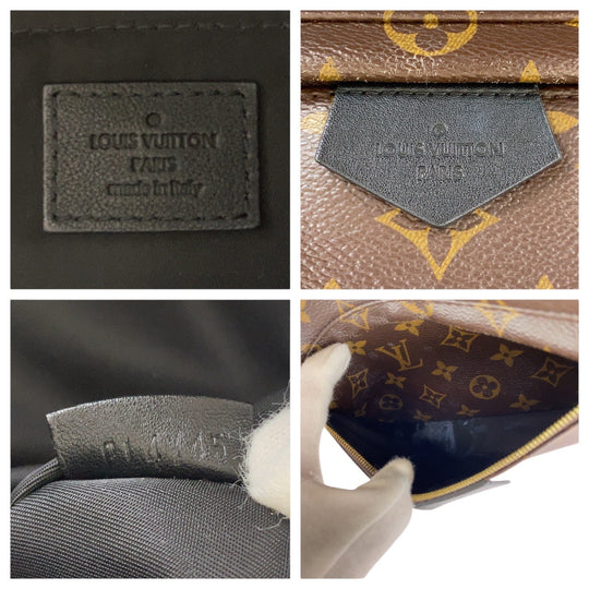 LOUIS VUITTON Backpack M44874 PVC, Leather Brown Gold Metal Backpacks, Daypacks, Backpacks for Men and Women Monogram Palm Springs Backpack MM Women Used Authentic