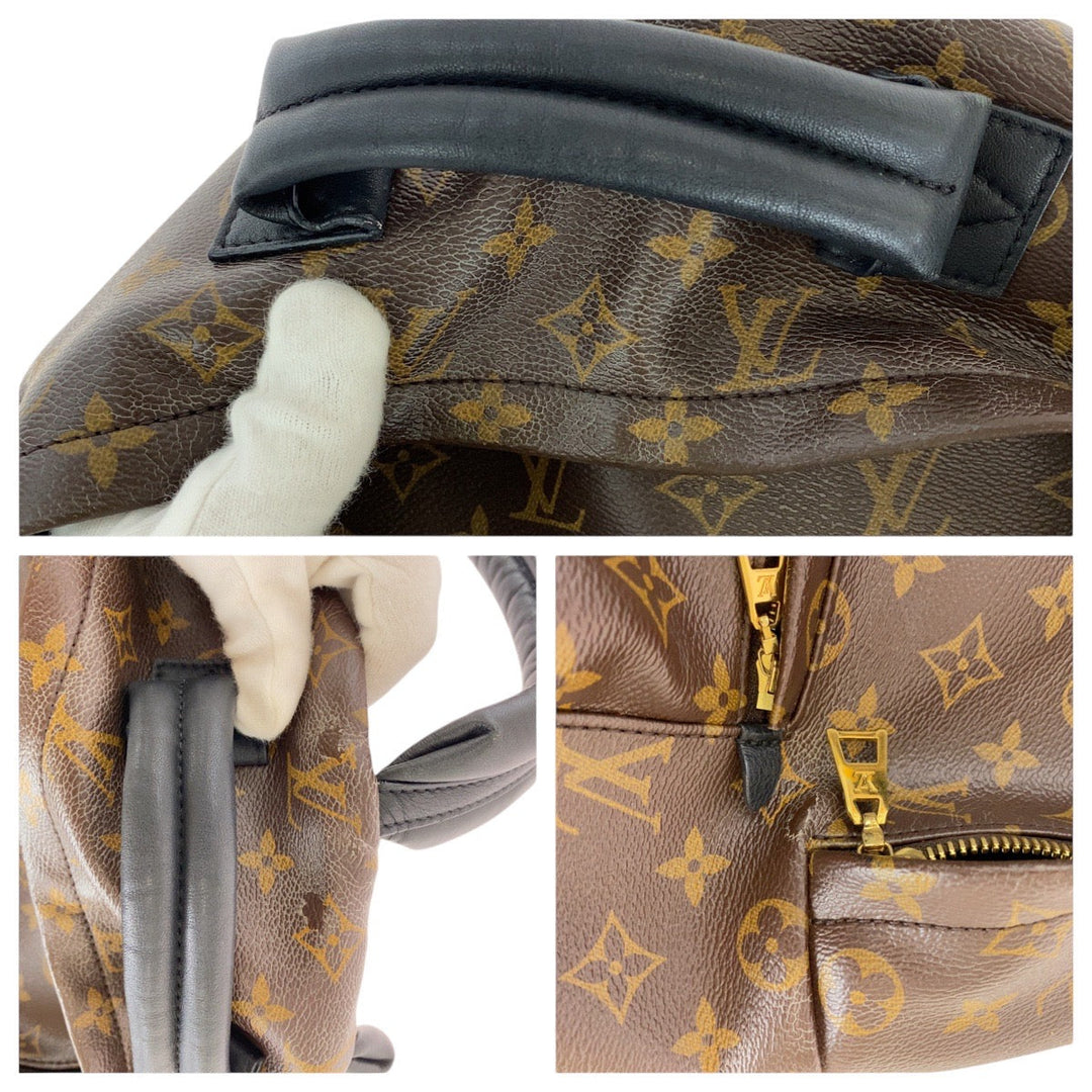 LOUIS VUITTON Backpack M44874 PVC, Leather Brown Gold Metal Backpacks, Daypacks, Backpacks for Men and Women Monogram Palm Springs Backpack MM Women Used Authentic