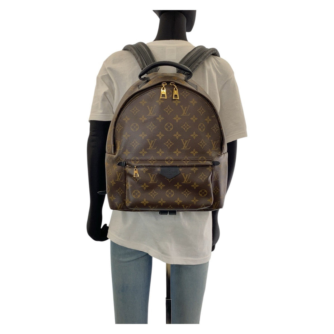 LOUIS VUITTON Backpack M44874 PVC, Leather Brown Gold Metal Backpacks, Daypacks, Backpacks for Men and Women Monogram Palm Springs Backpack MM Women Used Authentic