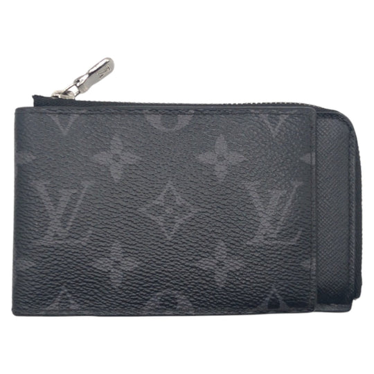LOUIS VUITTON Bifold Wallet M81568 PVC Black SilverMetal Folding wallet Compact wallet Fragment case Monogram Eclipse hybrid wallet mens Used Authentic